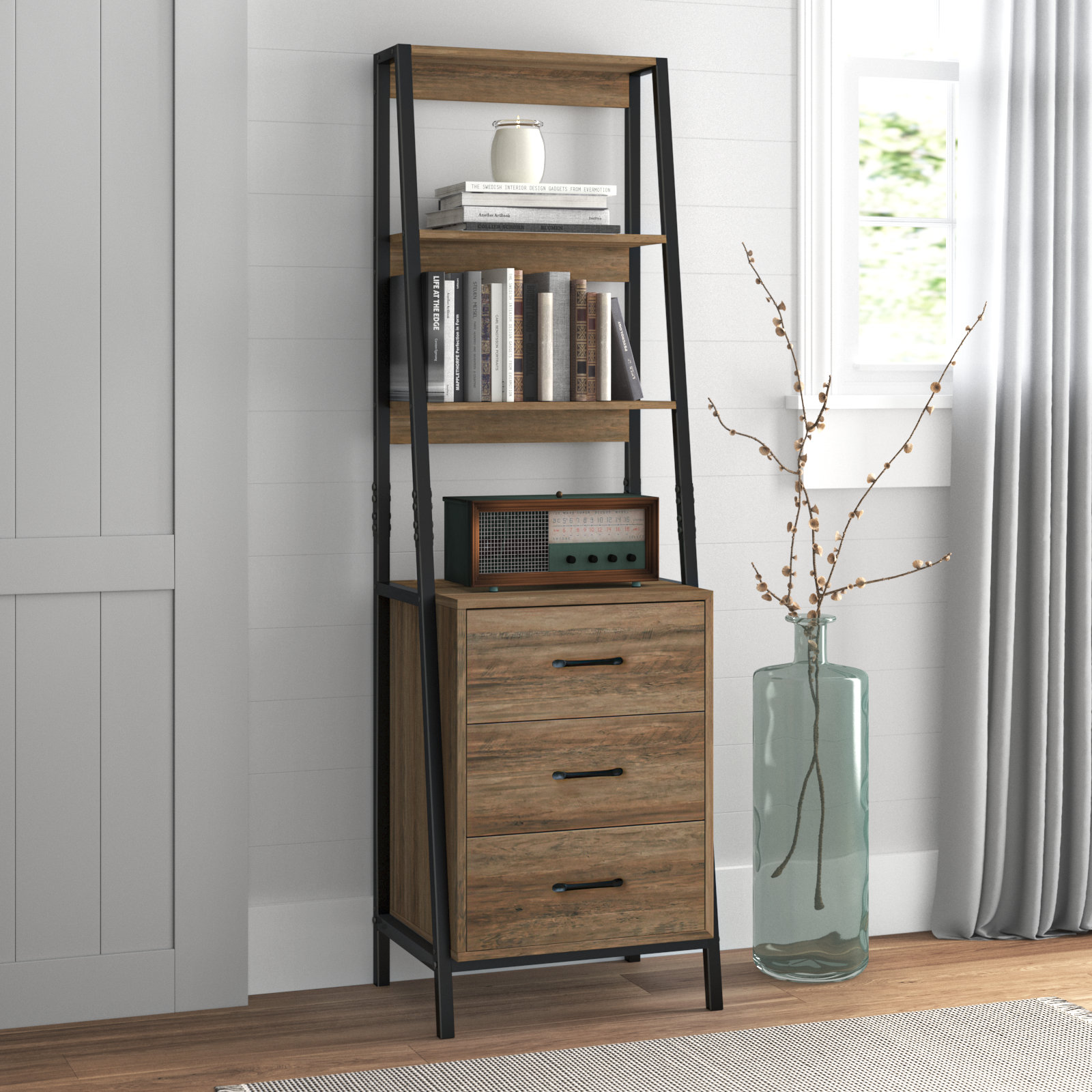 Trent Austin Design Powley 68.9" H Ladder Bookcase, Tall Office Storage